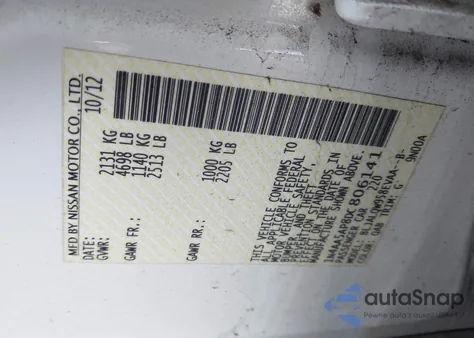 2013 Nissan Maxima 3.5 S из США, поврежденный, VIN 1N4AA5AP8DC806141